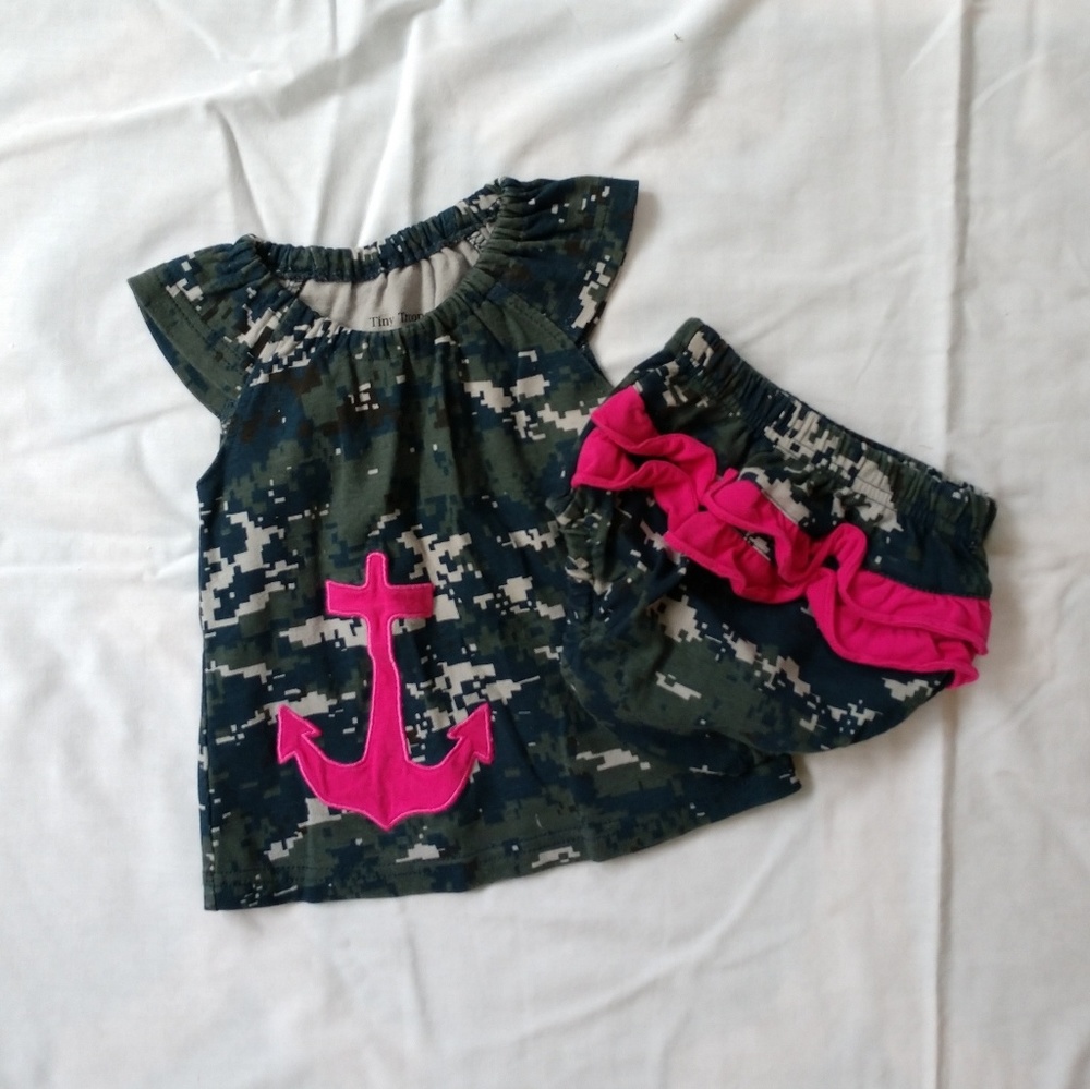 Blue camo anchor outfit